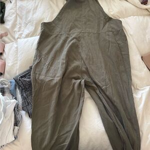 SHEIN Green Utility Jumpsuit with Zipper Front